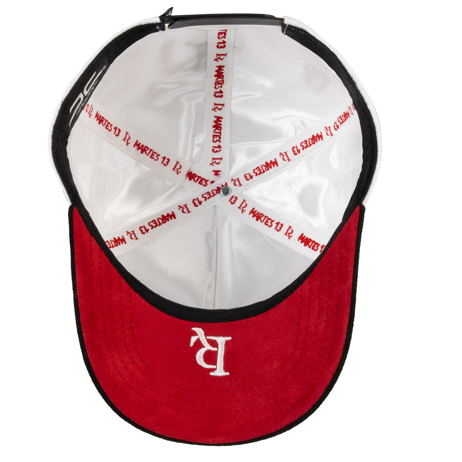 GORRA JC HATS X LUIS R CONRIQUEZ X CANELO ALVAREZ "MARTES 13" WHITE BLACK